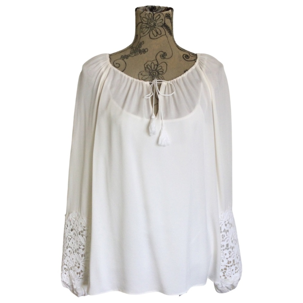 Elie Tahar Silk Embroidered Blouse